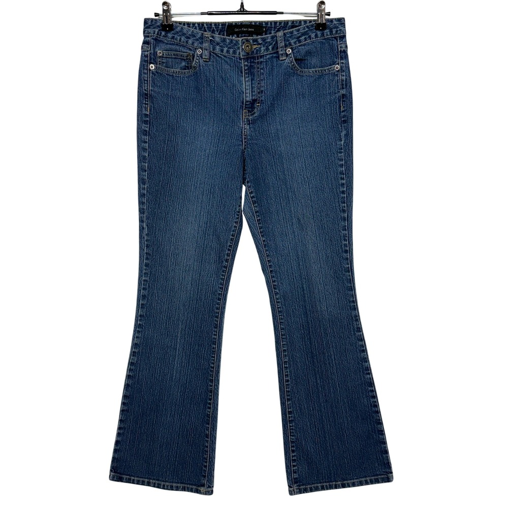 Calvin Klein Jeans Womens 12 Flare Leg‎ Medium Wash Blue Denim Stretch